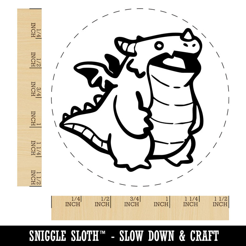 Chunky Fat Dragon Kaiju Monster Self-Inking Rubber Stamp for Stamping Ink Stamper Crafting Planners
