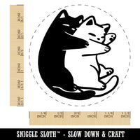Cuddling Cats Hug Pets Cute Self-Inking Rubber Stamp for Stamping Ink Stamper Crafting Planners
