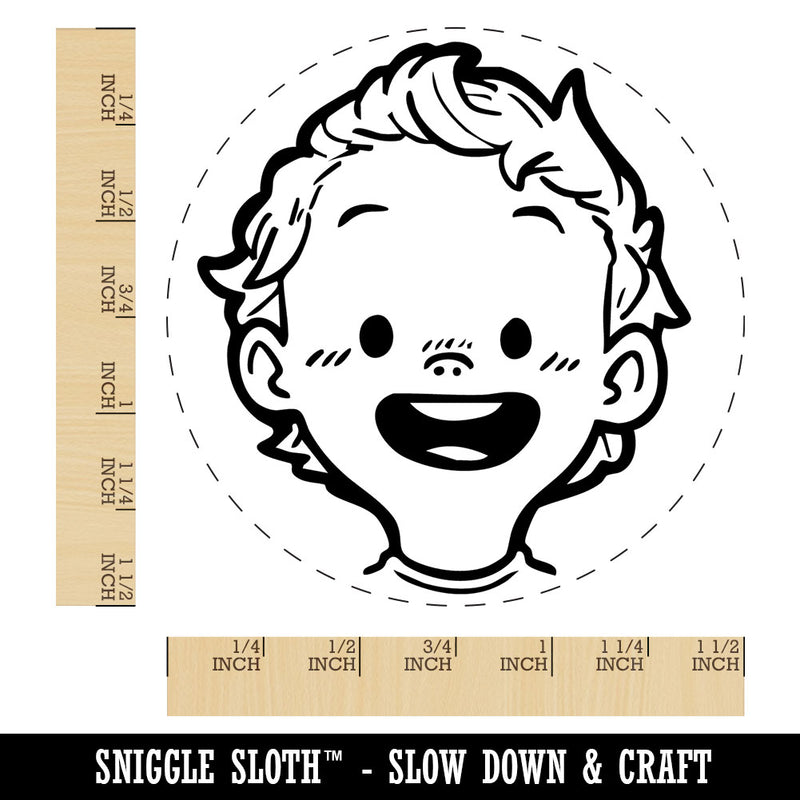 Cute Baby Boy Smile Cartoon Self-Inking Rubber Stamp for Stamping Ink Stamper Crafting Planners