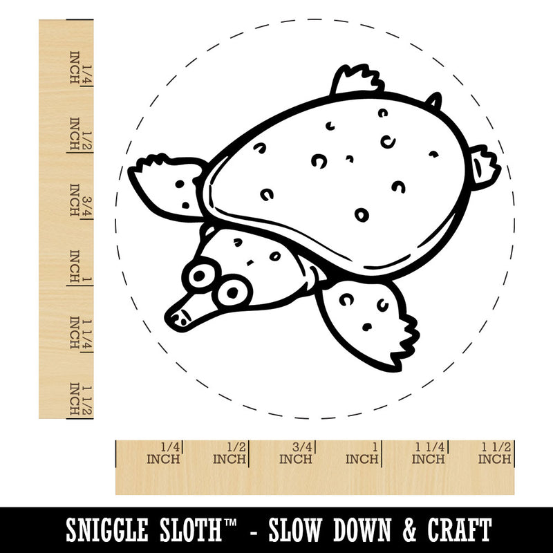 Cute Cartoon Soft-Shelled Turtle Softshell Self-Inking Rubber Stamp for Stamping Ink Stamper Crafting Planners