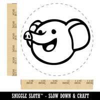 Cute Round Elephant Head Cartoon Self-Inking Rubber Stamp for Stamping Ink Stamper Crafting Planners