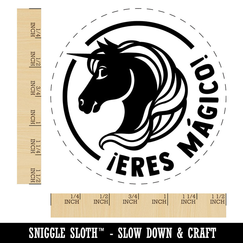 Eres Magico Magical Unicorn Spanish Compliment Teacher Stamp Self-Inking Rubber Stamp for Stamping Ink Stamper