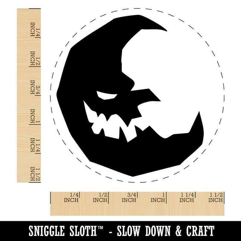 Evil Spooky Moon Haunted Halloween Self-Inking Rubber Stamp for Stamping Ink Stamper Crafting Planners