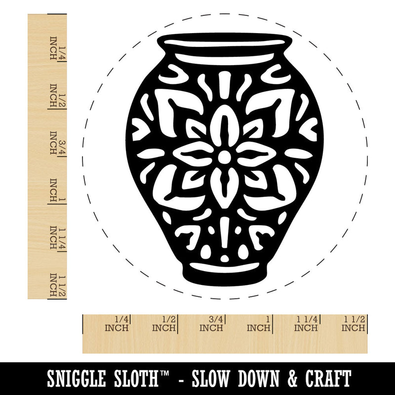 Fancy Decorated Vase Fine Art Pottery Self-Inking Rubber Stamp for Stamping Ink Stamper Crafting Planners