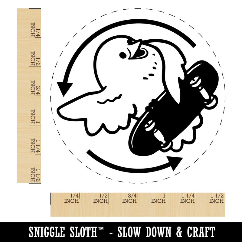 Flipping the Bird Funny Skateboard Silly Self-Inking Rubber Stamp for Stamping Ink Stamper Crafting Planners