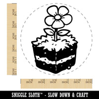 Flower Cube Block Dirt Earth Ground Garden Self-Inking Rubber Stamp for Stamping Ink Stamper Crafting Planners