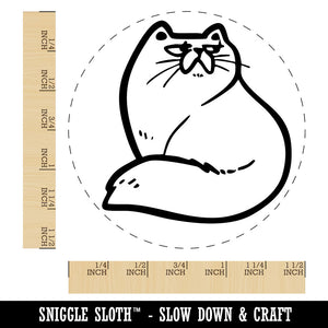 Fluffy Snob Cat Persian Smooshed Face Self-Inking Rubber Stamp for Stamping Ink Stamper Crafting Planners