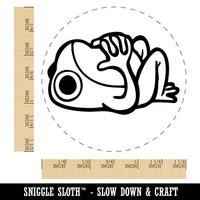 Frog Laying On Back Contemplating Thinking Considering Self-Inking Rubber Stamp for Stamping Ink Stamper