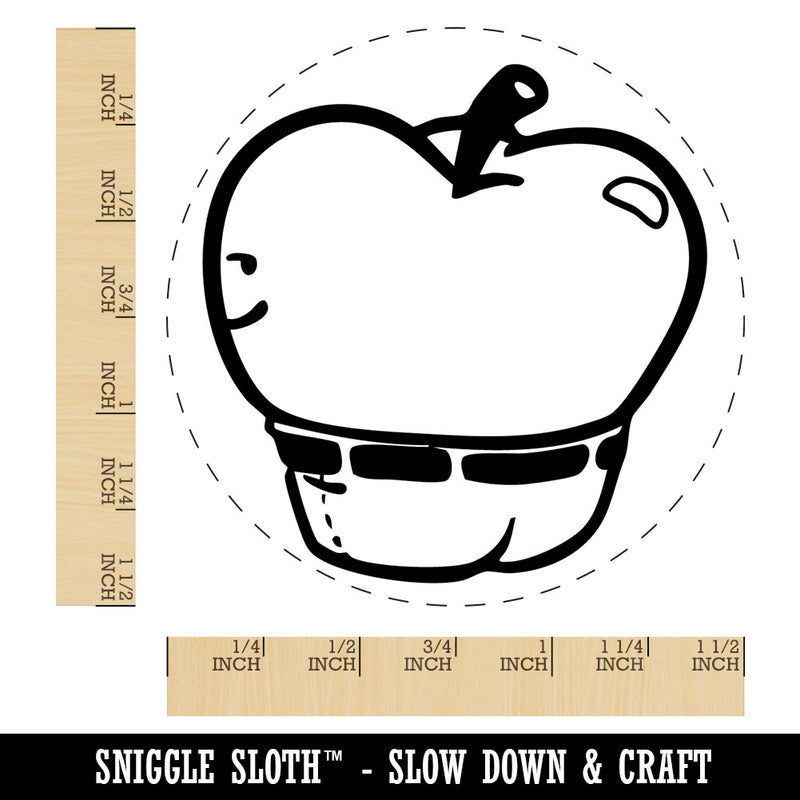 Funny Apple Bottom Jeans Silly Fruit Self-Inking Rubber Stamp for Stamping Ink Stamper Crafting Planners