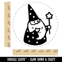 Gnome Wizard Beard Want Pointy Hat Self-Inking Rubber Stamp for Stamping Ink Stamper Crafting Planners