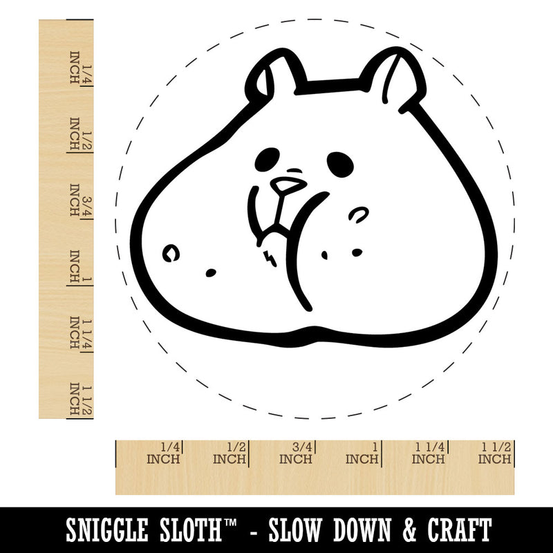 Hamster Head with Stuffed Fat Cheeks Self-Inking Rubber Stamp for Stamping Ink Stamper Crafting Planners