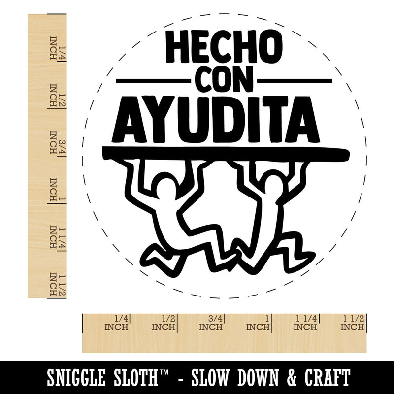 Hecho Con Ayudita Spanish Made with Help Teacher Stamp Self-Inking Rubber Stamp for Stamping Ink Stamper