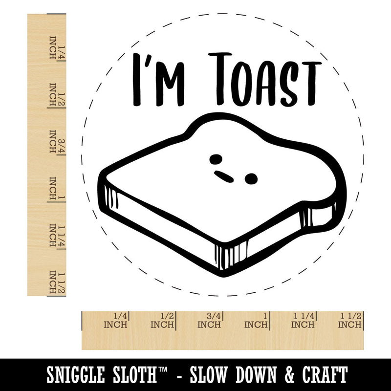 I'm Toast Funny Bread Concerned Self-Inking Rubber Stamp for Stamping Ink Stamper Crafting Planners