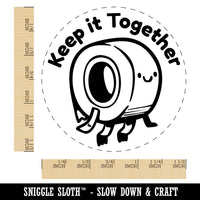 Keep it Together Cartoon Tape Roll Adhesive Cute Self-Inking Rubber Stamp for Stamping Ink Stamper Crafting Planners