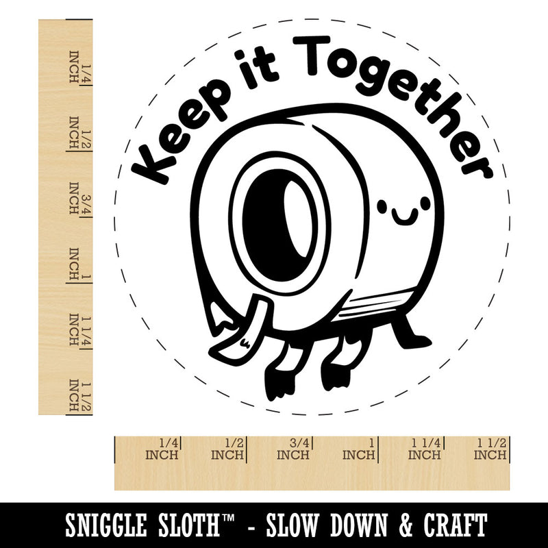 Keep it Together Cartoon Tape Roll Adhesive Cute Self-Inking Rubber Stamp for Stamping Ink Stamper Crafting Planners