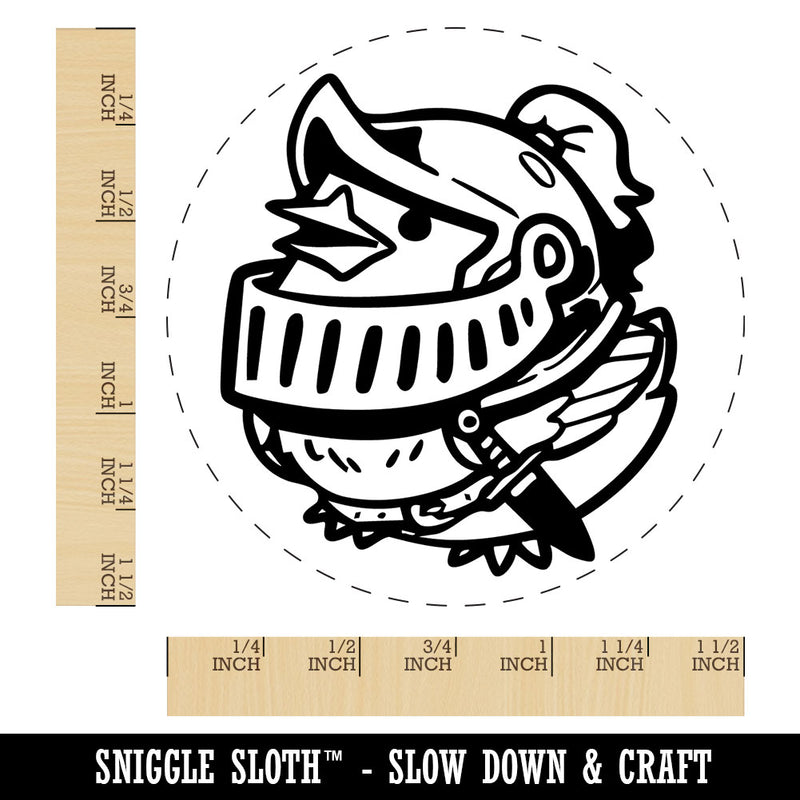 Knight Bird Medieval Armor Funny Cute Self-Inking Rubber Stamp for Stamping Ink Stamper Crafting Planners