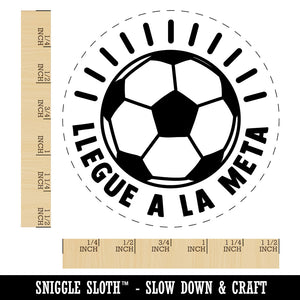 Llegue a la Meta Soccer Football Ball Goal Spanish Teacher Stamp Self-Inking Rubber Stamp for Stamping Ink Stamper