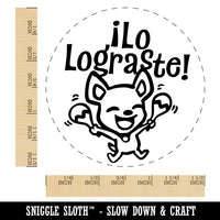 Lo Lograste You Did It Praise Spanish Chihuahua Dog with Maracas Teacher Stamp Self-Inking Rubber Stamp for Stamping Ink