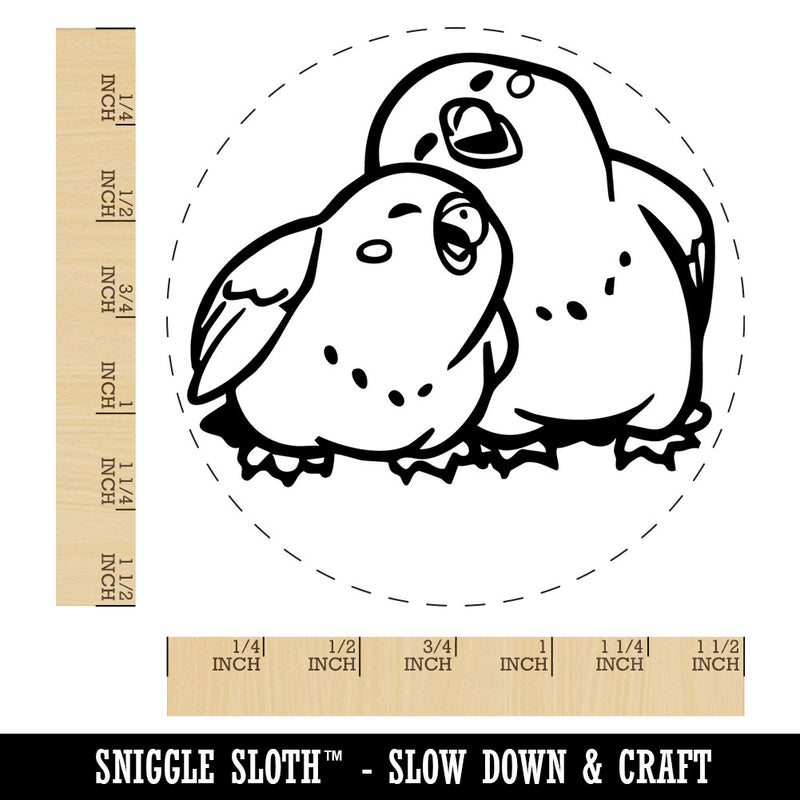 Lovebirds Cuddling Snuggling Together Love Affection Self-Inking Rubber Stamp for Stamping Ink Stamper Crafting Planners