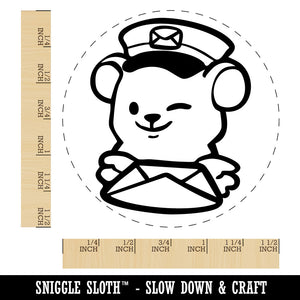 Mailman Postman Bear with Letter Cute Self-Inking Rubber Stamp for Stamping Ink Stamper Crafting Planners