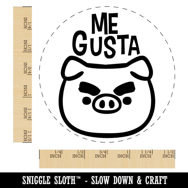 Me Gusta Spanish Funny Cartoon Pig Big Eyebrows Teacher Stamp Self-Inking Rubber Stamp for Stamping Ink Stamper
