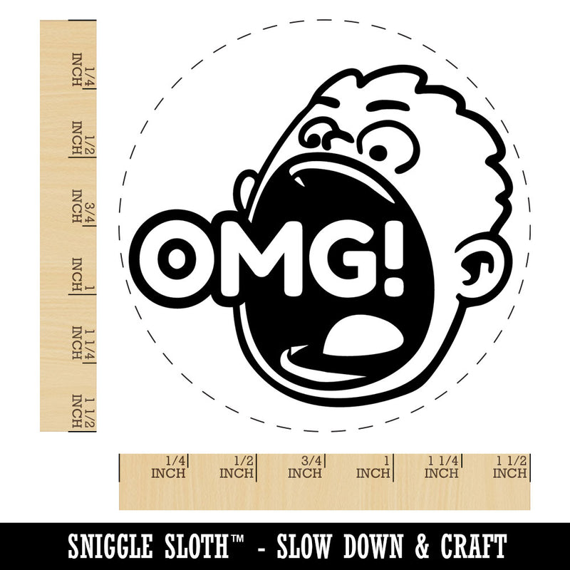 OMG Oh My God Big Mouth Boy Shout Self-Inking Rubber Stamp for Stamping Ink Stamper Crafting Planners