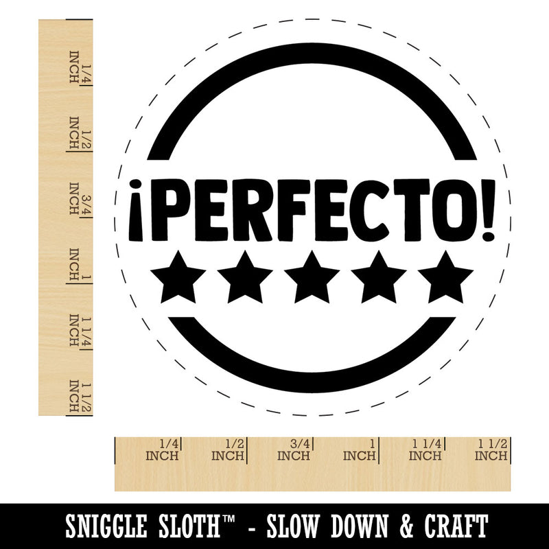 Perfecto Five Star Compliment Spanish Teacher Stamp Self-Inking Rubber Stamp for Stamping Ink Stamper Crafting Planners