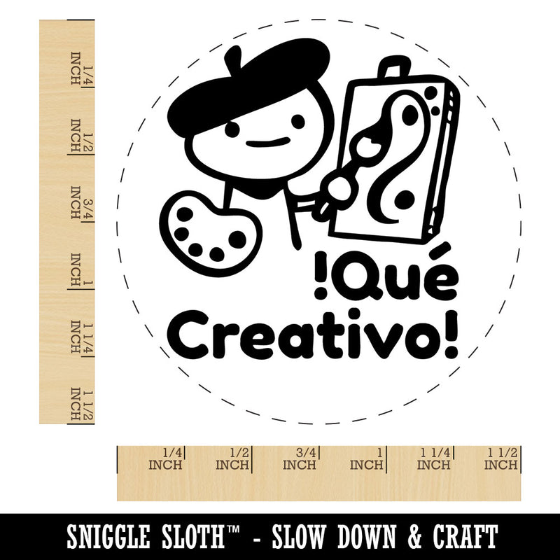 Que Creativo How Creative Artist Spanish Teacher Stamp Self-Inking Rubber Stamp for Stamping Ink Stamper