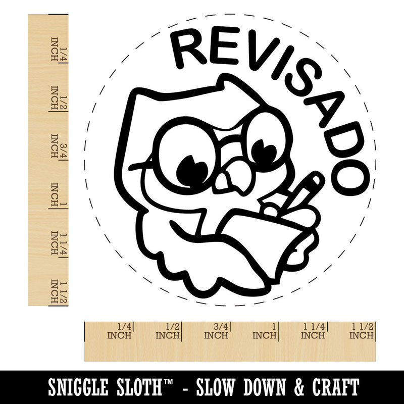 Revisado Owl Spanish Homework Revised Teacher Stamp Self-Inking Rubber Stamp for Stamping Ink Stamper Crafting Planners