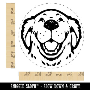 Smiling Goofy Golden Retriever Dog Self-Inking Rubber Stamp for Stamping Ink Stamper Crafting Planners