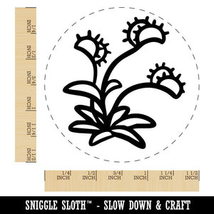 Venus Fly Trap Simple Stylized Carnivorous Plant Self-Inking Rubber Stamp for Stamping Ink Stamper Crafting Planners
