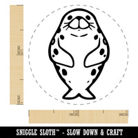 Spotted Seal Floating Upright Self-Inking Rubber Stamp Ink Stamper for Stamping Crafting Planners