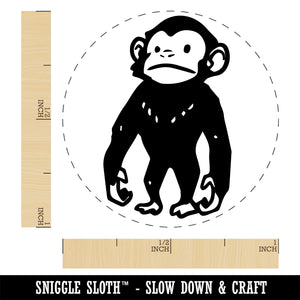 Standing Stoic Chimpanzee Ape Monkey Self-Inking Rubber Stamp Ink Stamper for Stamping Crafting Planners