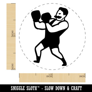 Vintage Boxer Pugilist Fighter Self-Inking Rubber Stamp Ink Stamper for Stamping Crafting Planners