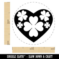 Clover Shamrock Heart Saint Patricks Day Self-Inking Rubber Stamp for Stamping Crafting Planners