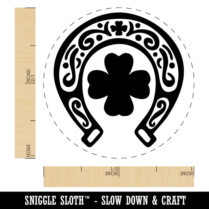 Lucky Horseshoe Shamrock Four Leaf Clover Self-Inking Rubber Stamp for Stamping Crafting Planners
