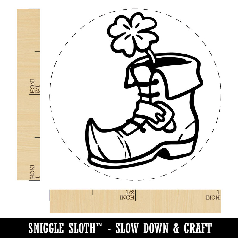 Lucky Leprechaun Boot with Shamrock Clover Saint Patricks Day Self-Inking Rubber Stamp for Stamping Crafting Planners