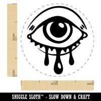 Sad Crying Eye Running Mascara Makeup Self-Inking Rubber Stamp for Stamping Crafting Planners