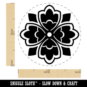 Stylish Modern Flower Floral Plant Self-Inking Rubber Stamp for Stamping Crafting Planners