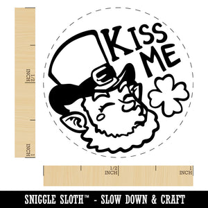 Kiss Me Irish Leprechaun Saint Patricks Day Shamrock Clover Self-Inking Rubber Stamp for Stamping Crafting Planners