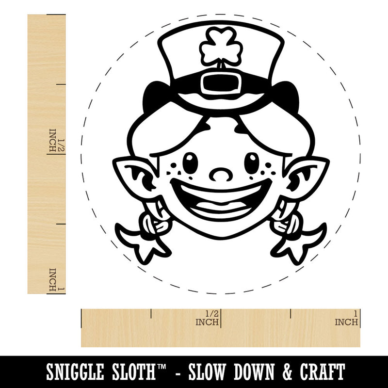 Lady Leprechaun Girl Hat Saint Patricks Day Self-Inking Rubber Stamp for Stamping Crafting Planners