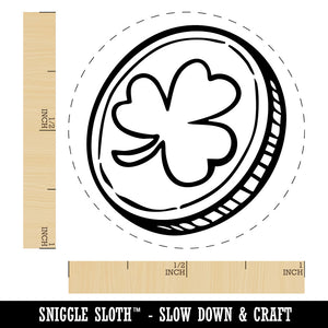Lucky Shamrock Clover Coin Saint Patricks Day Self-Inking Rubber Stamp for Stamping Crafting Planners