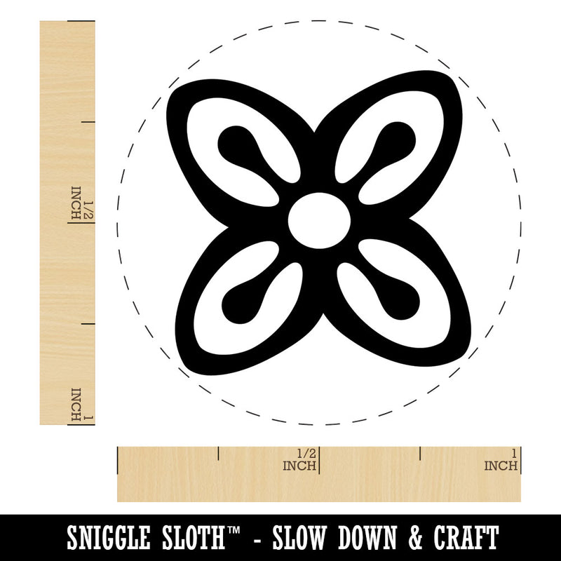 Bese Saka Adinkra African Flower Unity Abundance Self-Inking Rubber Stamp