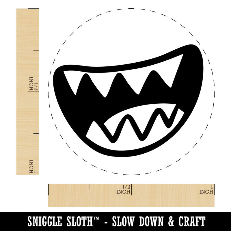 Big Cartoon Smile Sharp Shark Teeth Self-Inking Rubber Stamp Crafting Planners