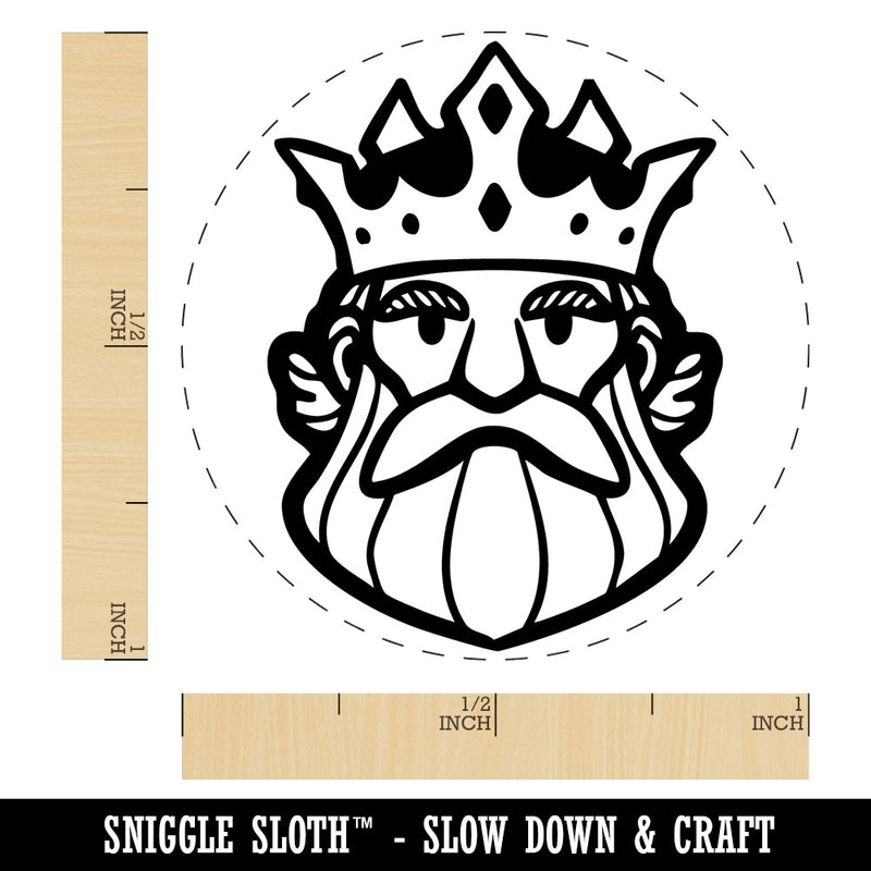 Cartoon King Head Medieval Crown Self-Inking Rubber Stamp Crafting Planners
