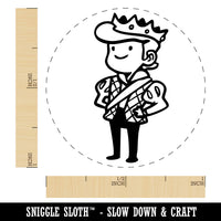 Cartoon Medieval Prince Royalty Crown Self-Inking Rubber Stamp Crafting Planner
