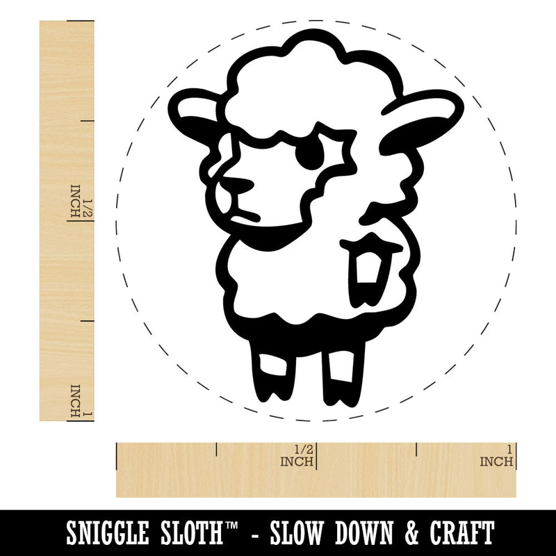 Cartoon Standing Lamb Sheep Wool Self-Inking Rubber Stamp Crafting Planners