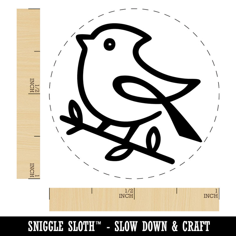 Contour Simple Cardinal Bird On Branch Self-Inking Rubber Stamp Crafting