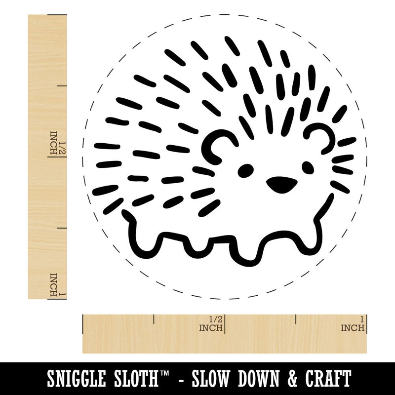 Cute Simple Hedgehog Line Drawing Self-Inking Rubber Stamp Crafting Planners