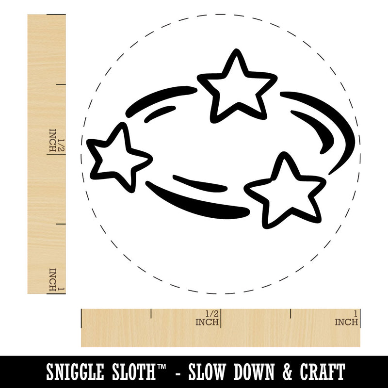 Dizzy Confused Circling Stars Cartoon Self-Inking Rubber Stamp Crafting Planner